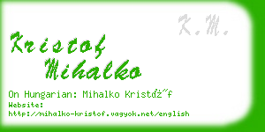 kristof mihalko business card